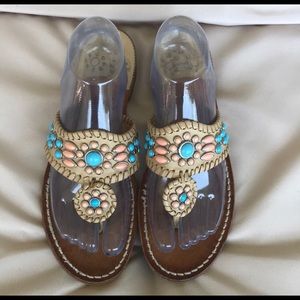 Authentic Beaded Jack Rogers in good condition.